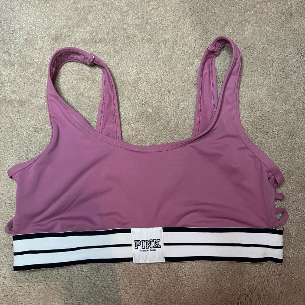 Pink Victoria’s Secret sports bra